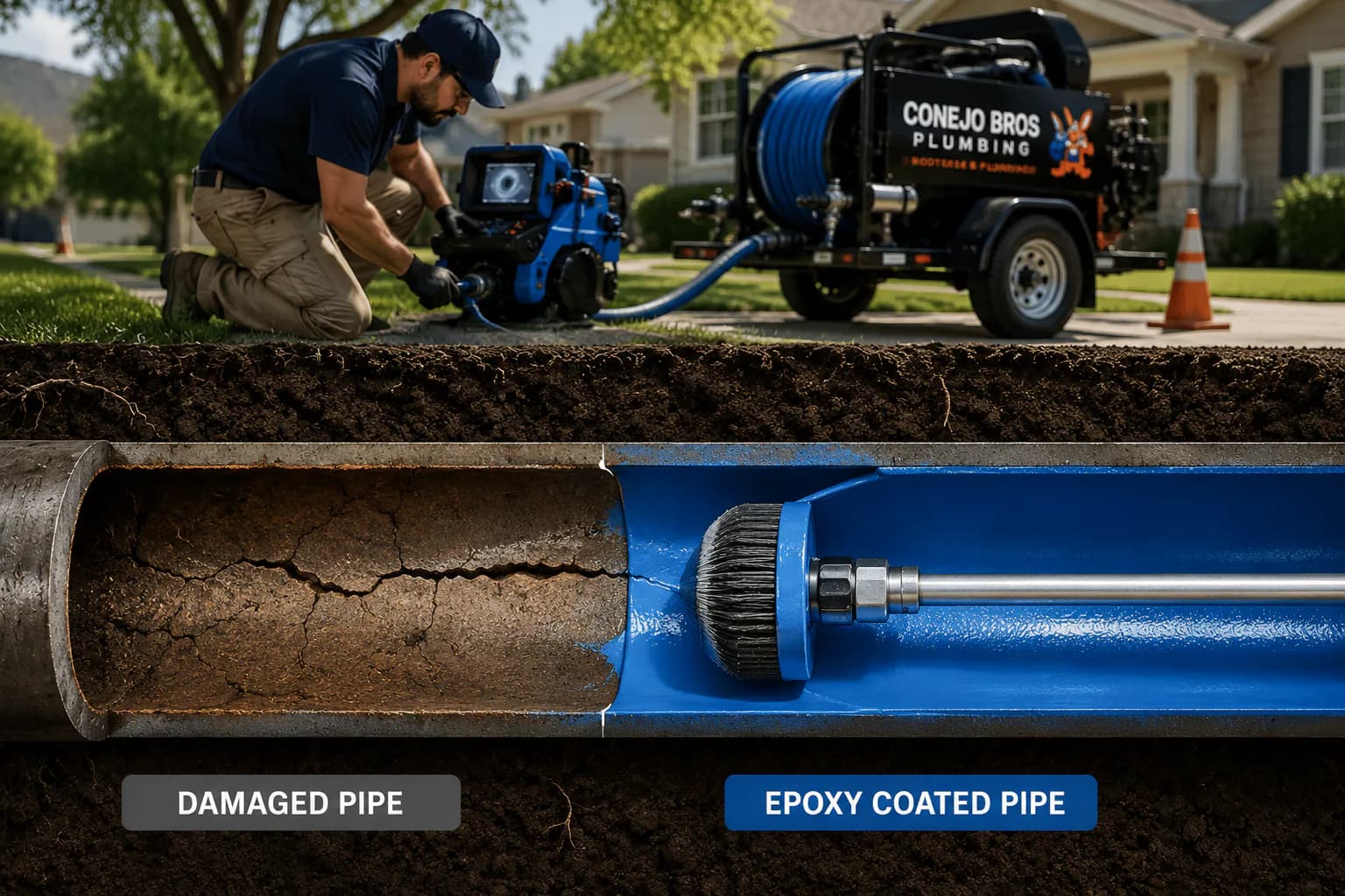 Epoxy Brush Coating by Conejo Bros Plumbing