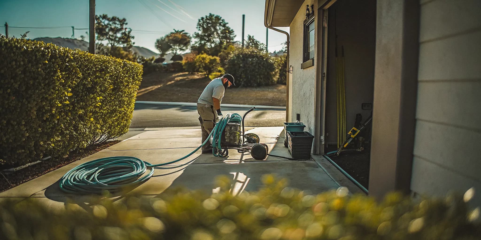 Plumber using drain camera equipment for drain cleaning cost diagnosis in Thousand Oaks
