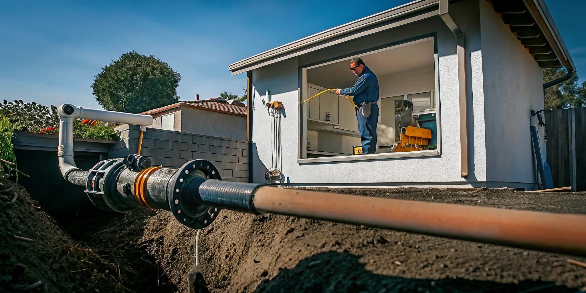 Professional equipment prepared for pipe descaling in Ventura County
