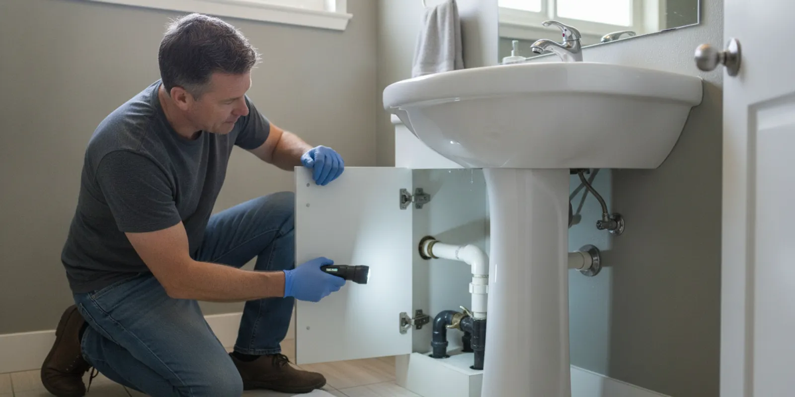 Bathroom sink drain clogged in Thousand Oaks with water standing in the basin