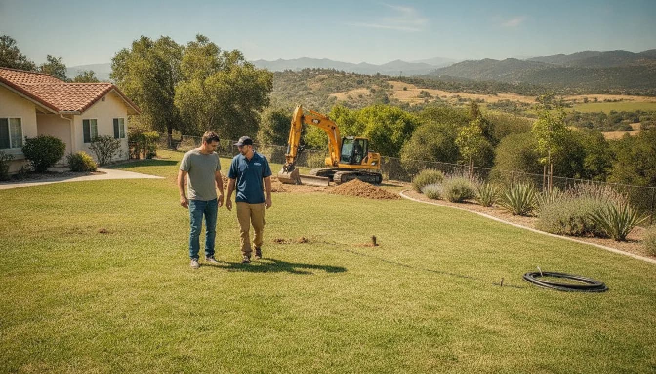 Homeowner planning septic system installation in Ventura County