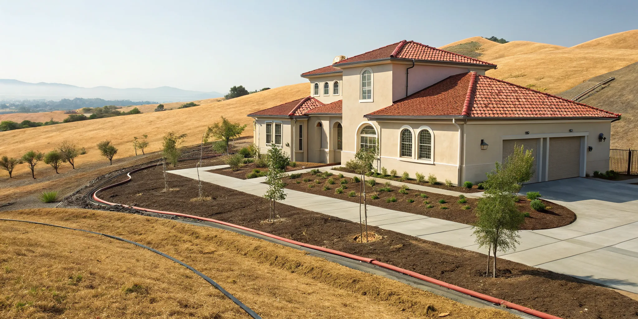 Exterior drainage pipe on a Conejo Valley home in need of repair.