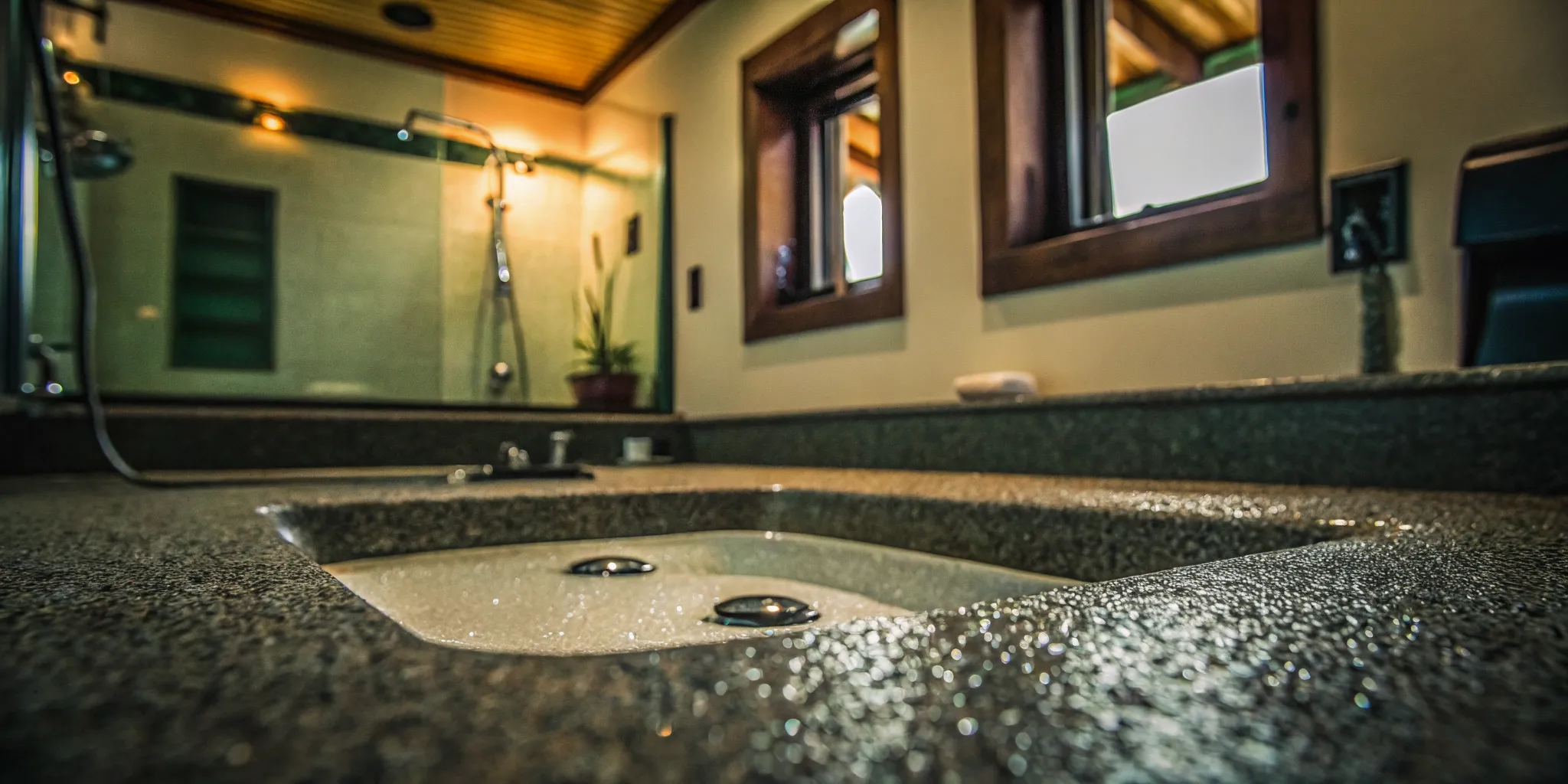 Professional drain cleaning tools in a modern home bathroom